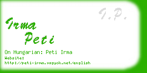 irma peti business card